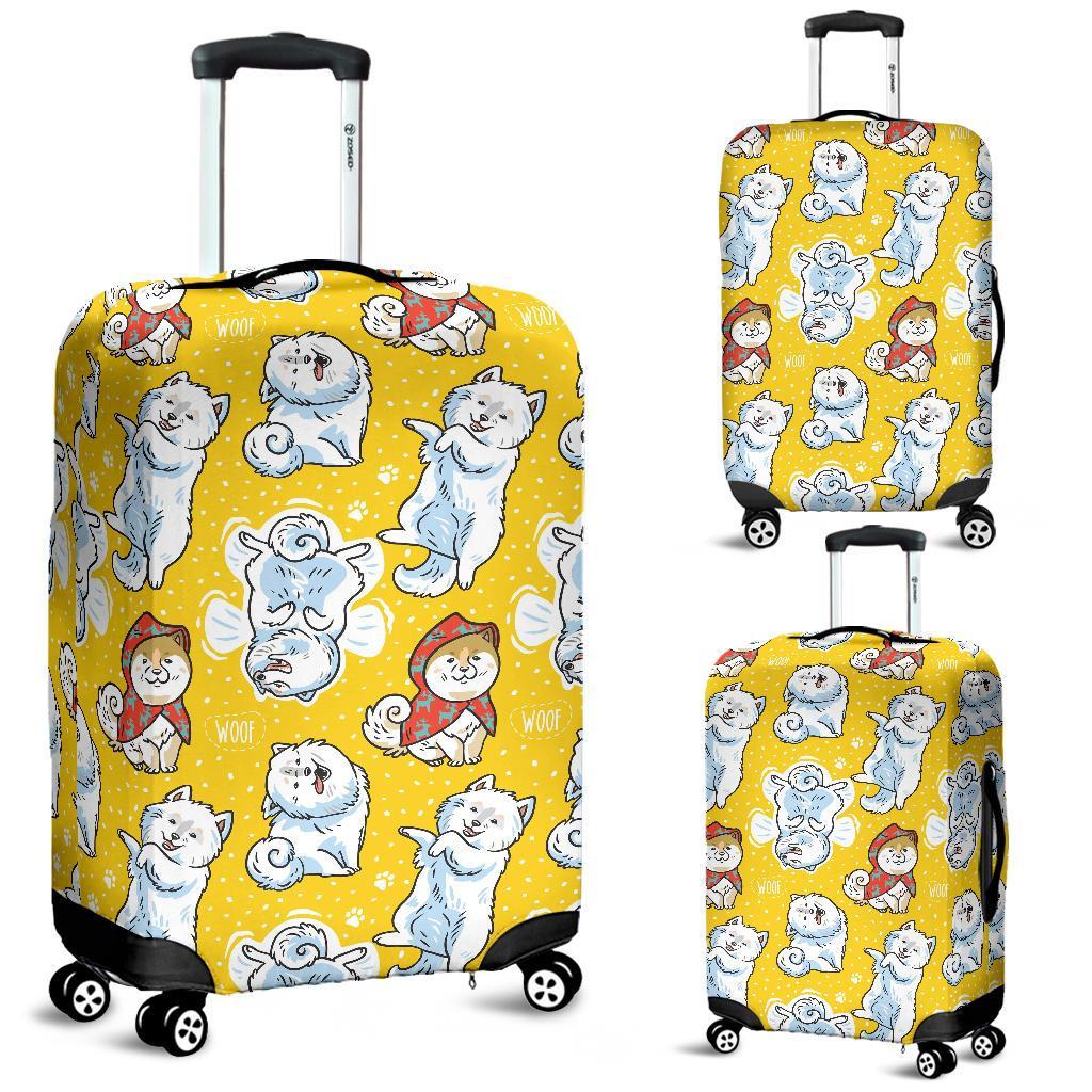 Somoyed Dog Pattern Print Luggage Cover Protector-grizzshop