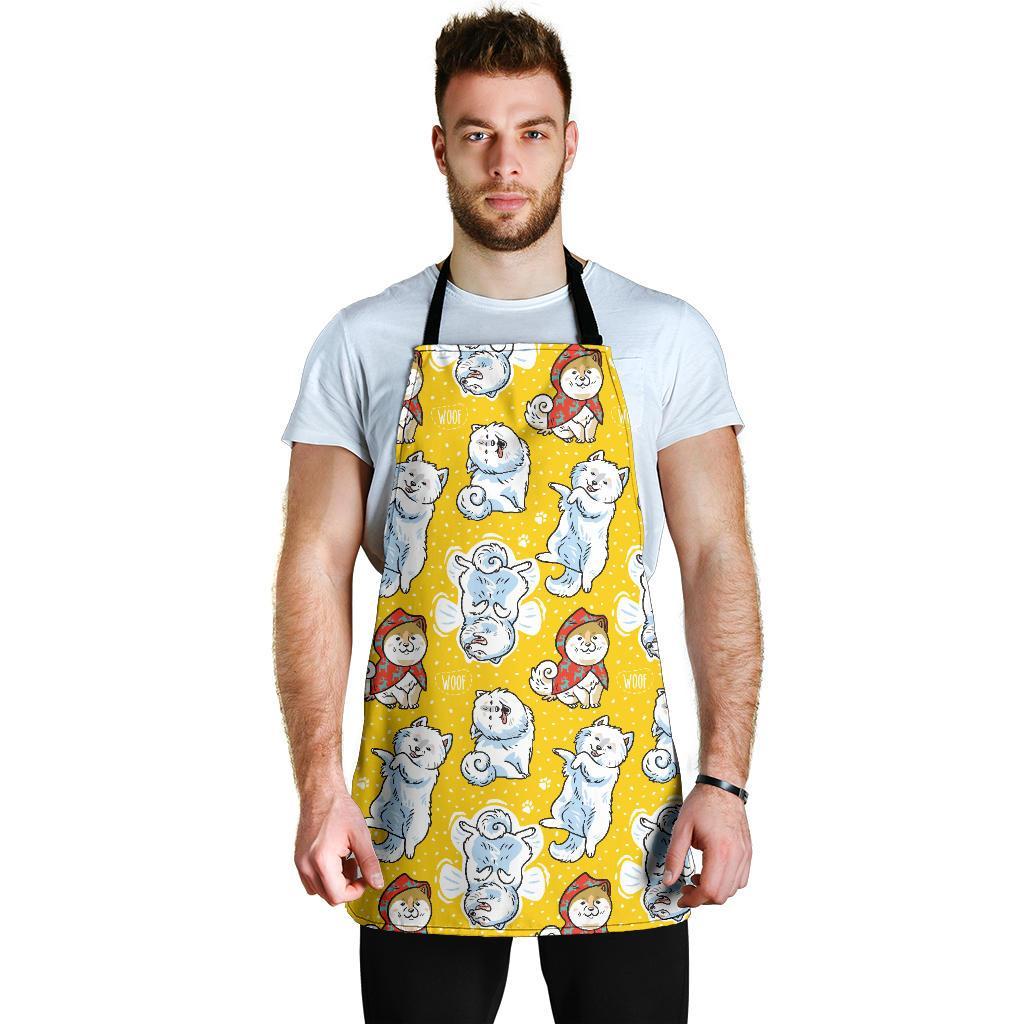 Somoyed Dog Pattern Print Men's Apron-grizzshop