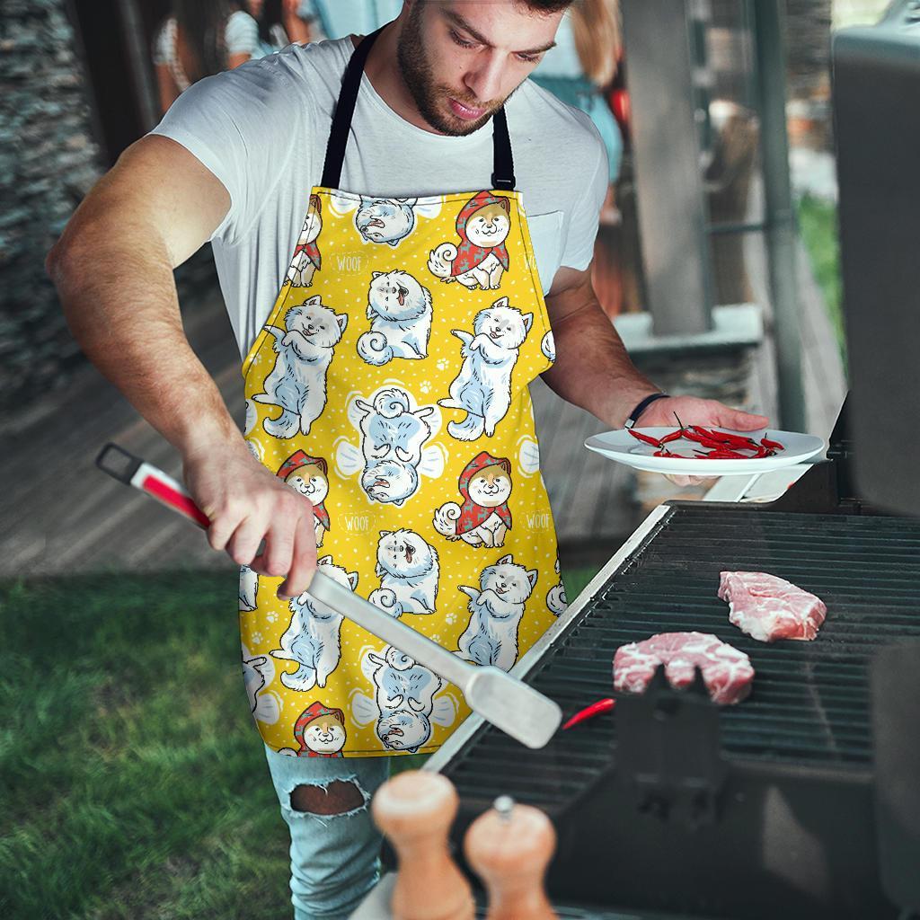 Somoyed Dog Pattern Print Men's Apron-grizzshop