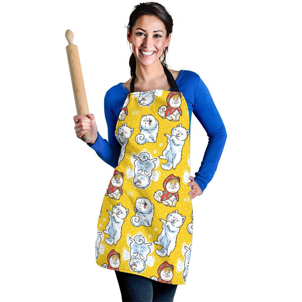 Somoyed Dog Pattern Print Women's Apron-grizzshop