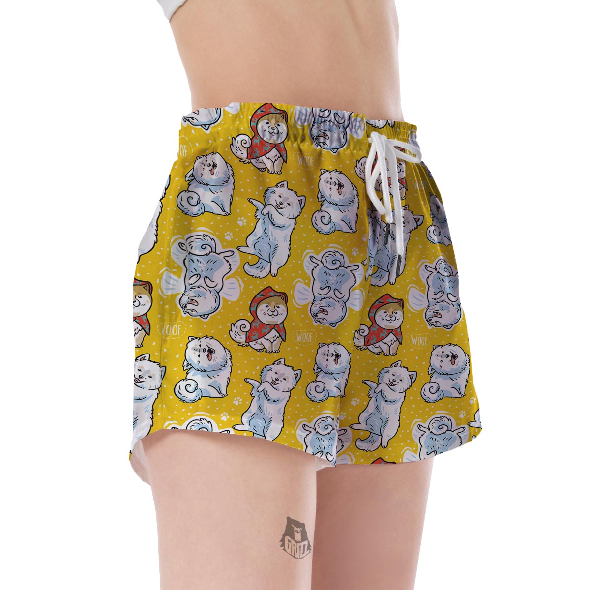 Somoyed Dog Pattern Print Women's Shorts-grizzshop