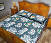 Somoyed Dog Print Pattern Bed Set Quilt-grizzshop