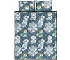 Somoyed Dog Print Pattern Bed Set Quilt-grizzshop