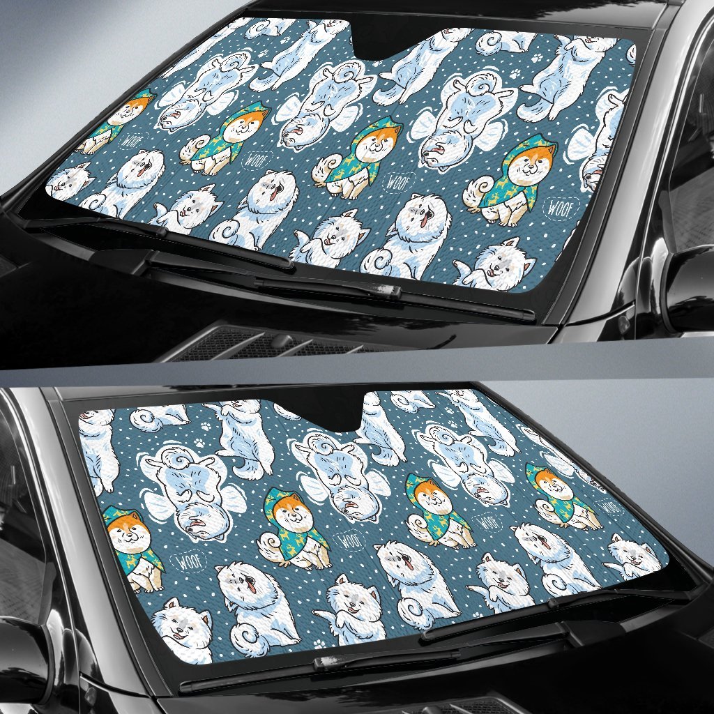 Somoyed Dog Print Pattern Car Sun Shade-grizzshop