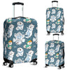 Somoyed Dog Print Pattern Luggage Cover Protector-grizzshop