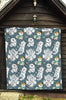 Somoyed Dog Print Pattern Quilt-grizzshop