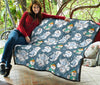 Somoyed Dog Print Pattern Quilt-grizzshop