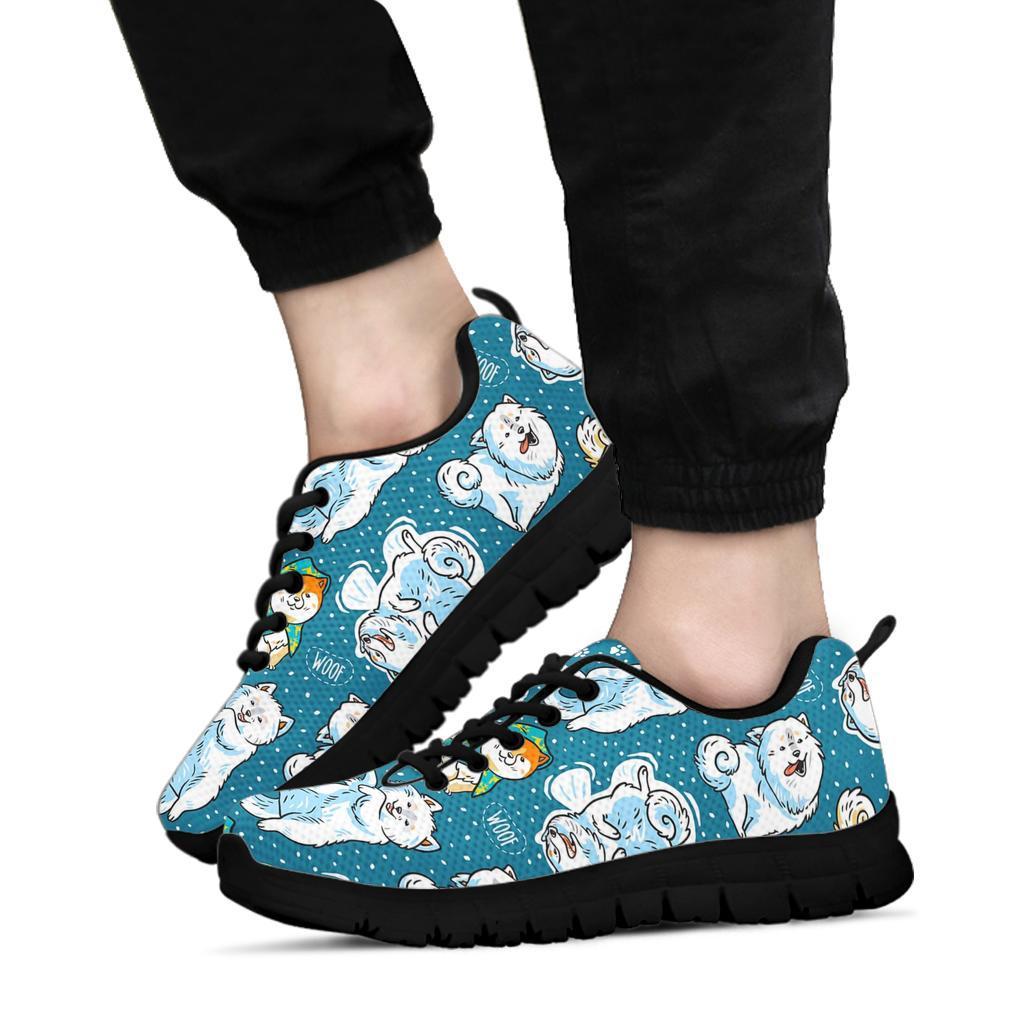 Somoyed Dog Print Pattern Sneaker Shoes For Men Women-grizzshop