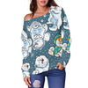 Load image into Gallery viewer, Somoyed Dog Print Pattern Women Off Shoulder Sweatshirt-grizzshop