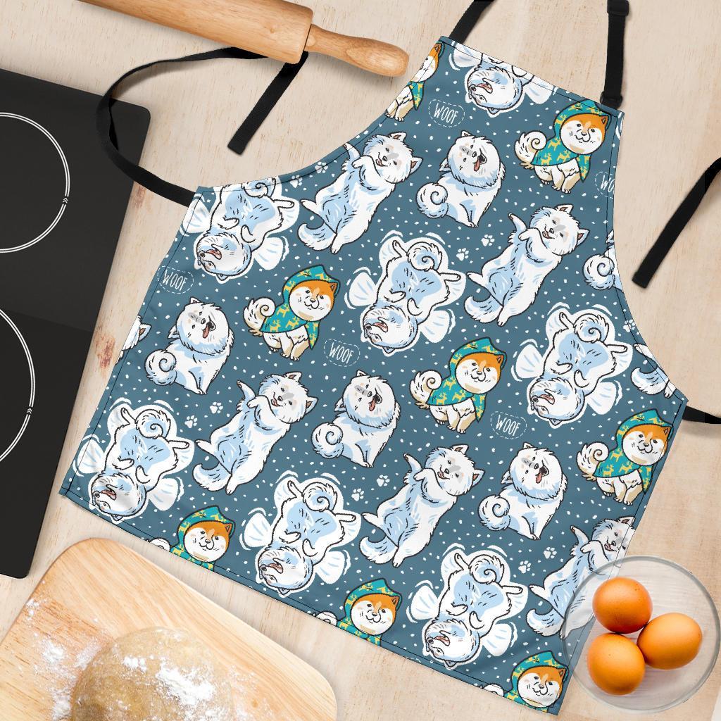 Somoyed Dog Print Pattern Women's Apron-grizzshop