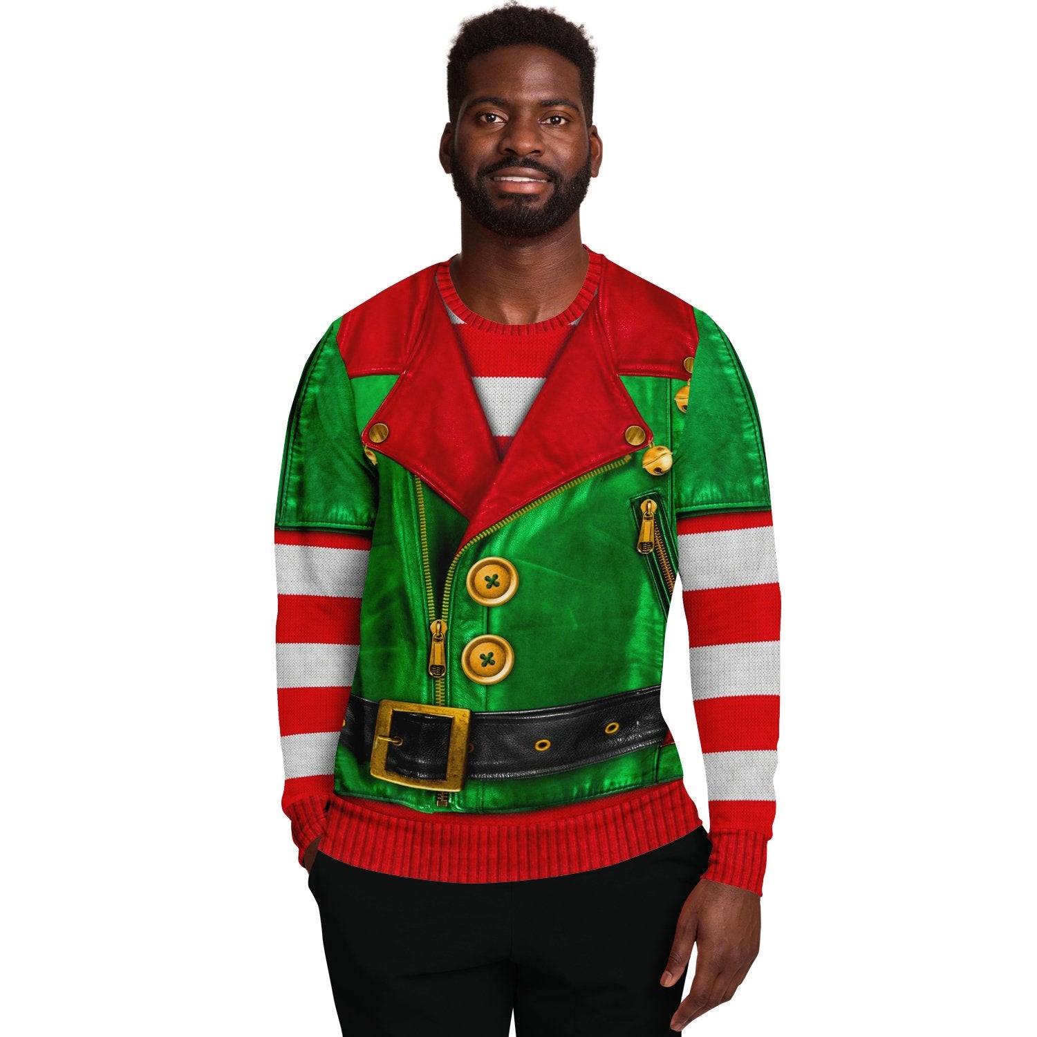 Son Of Santa North Pole Biker Ugly Christmas Sweater-grizzshop