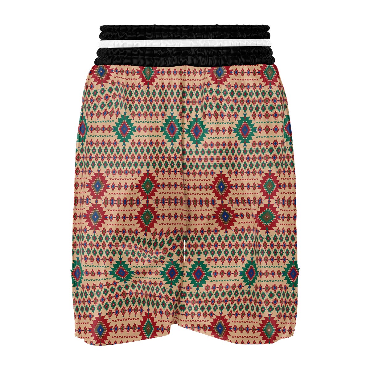 Southwestern Beige And Red Print Pattern Boxing Shorts-grizzshop