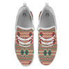 Southwestern Beige And Red Print Pattern White Athletic Shoes-grizzshop