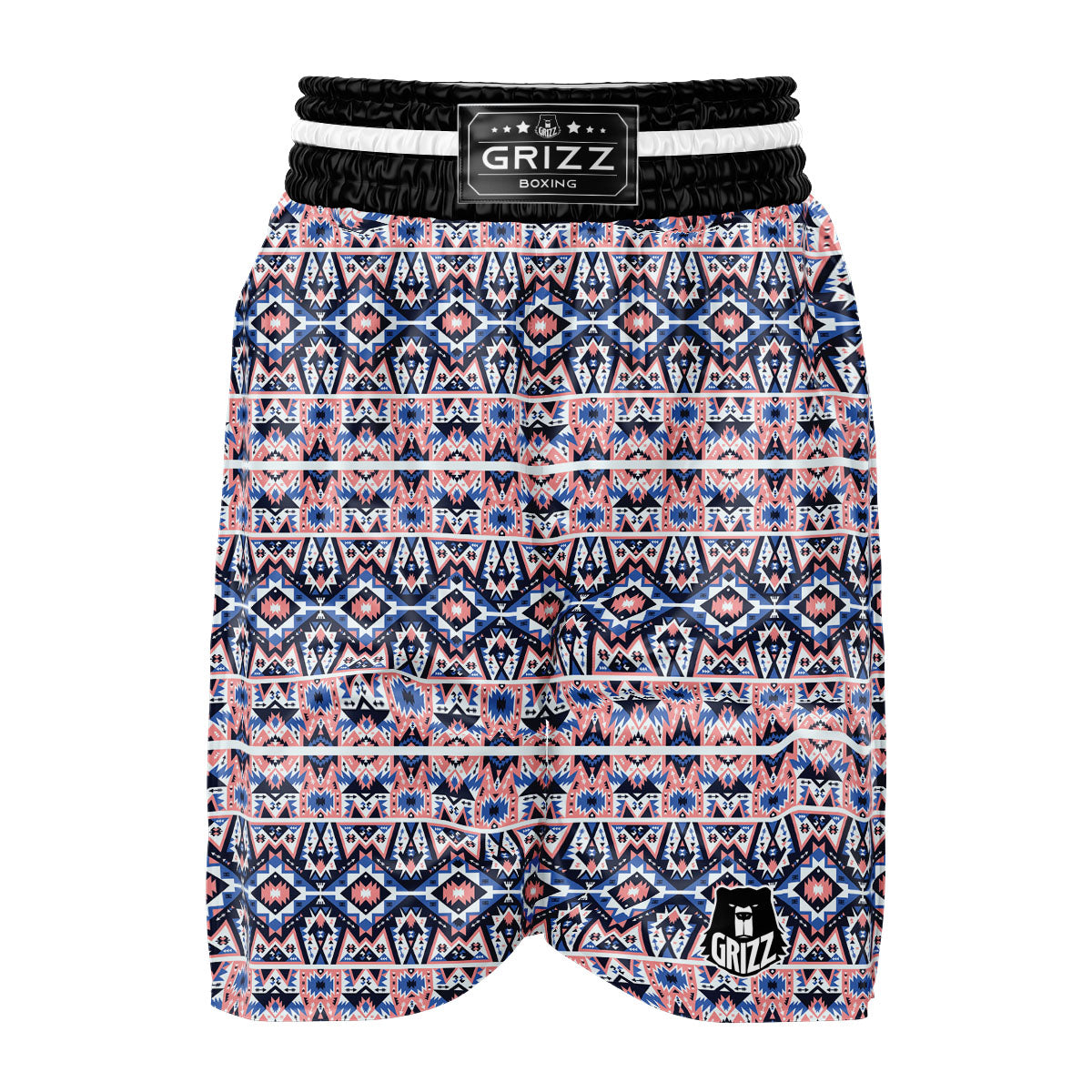 Southwestern Blue And Pink Print Pattern Boxing Shorts-grizzshop