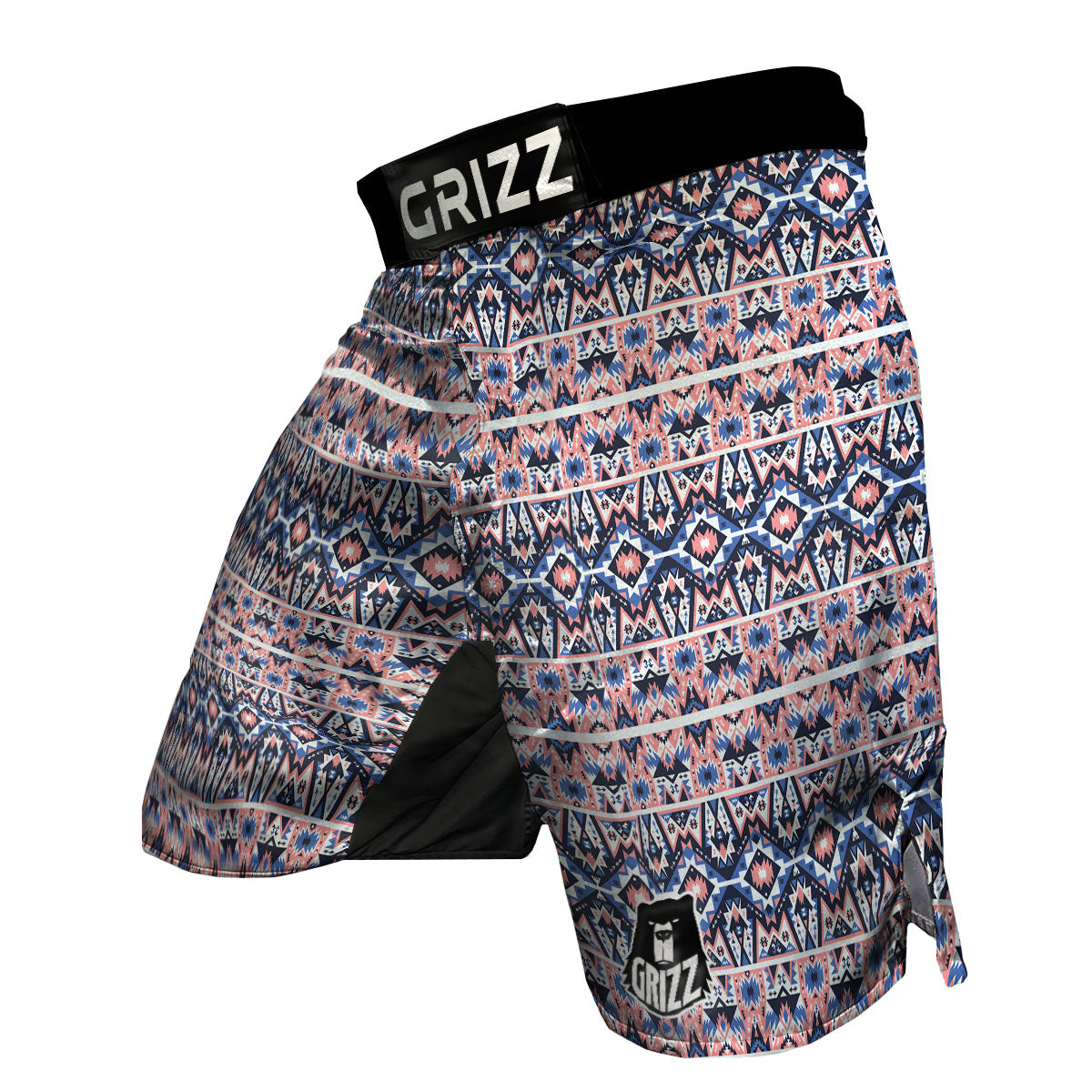 Southwestern Blue And Pink Print Pattern MMA Shorts-grizzshop