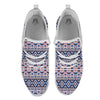 Southwestern Blue And Pink Print Pattern White Athletic Shoes-grizzshop