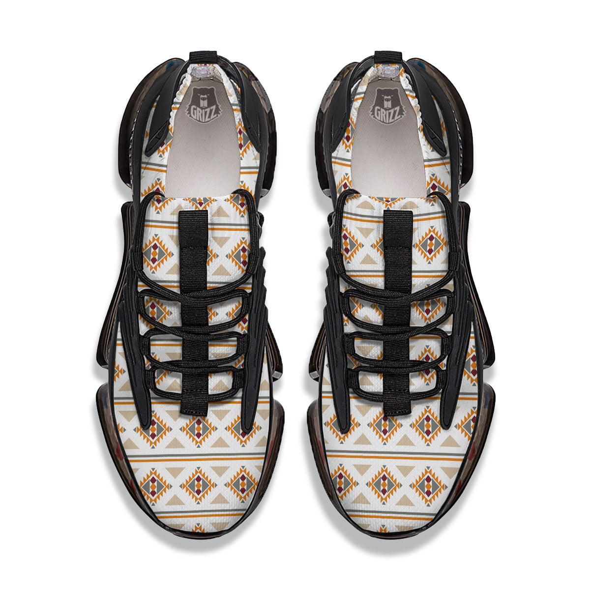 Southwestern Native Print Pattern Black Gym Shoes-grizzshop