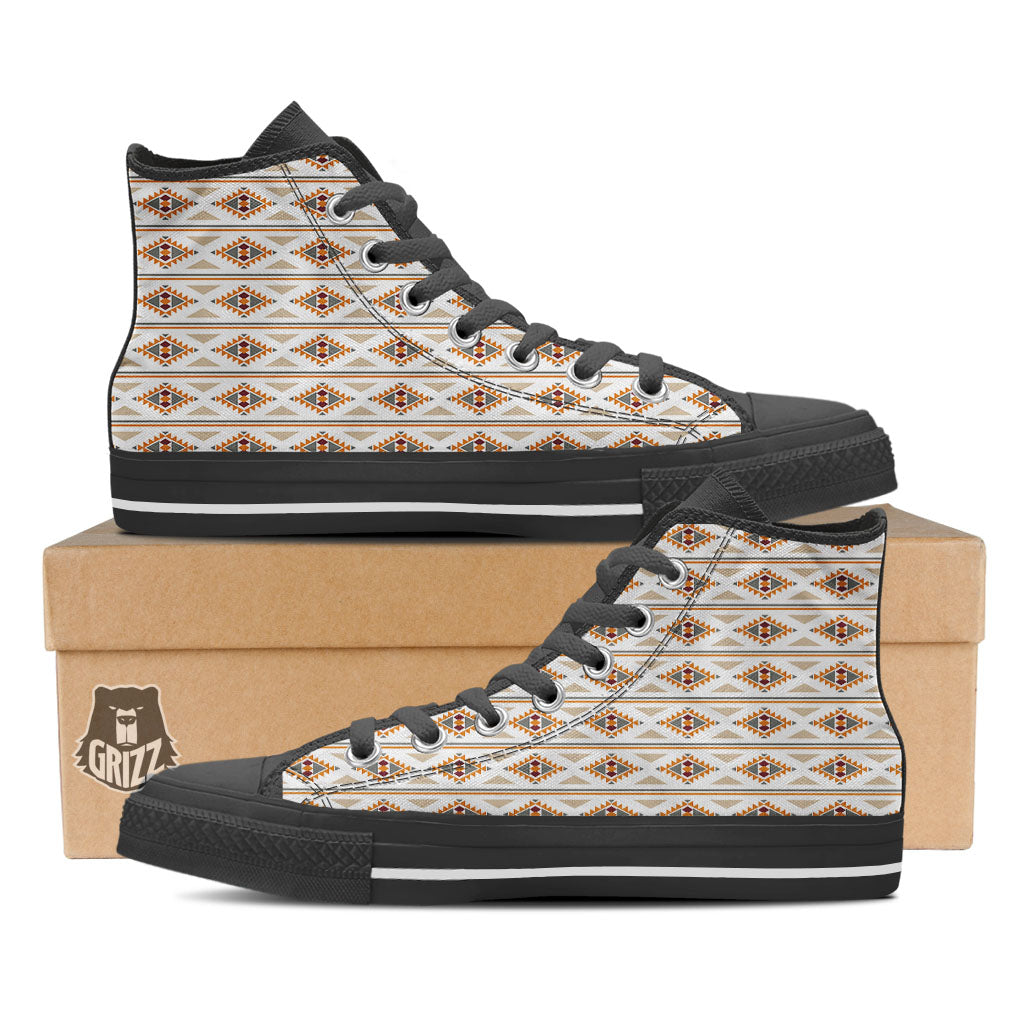 Southwestern Native Print Pattern High Top Shoes-grizzshop