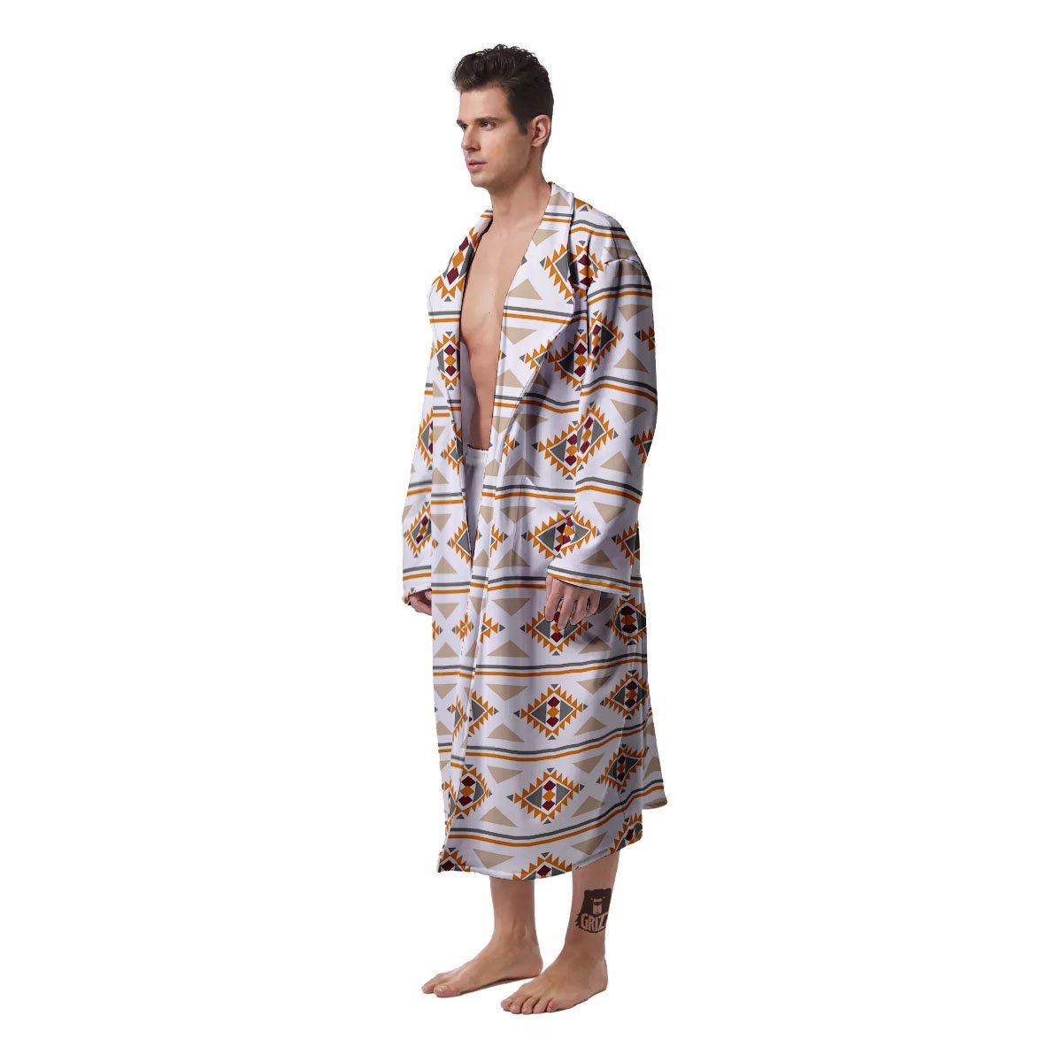 Southwestern Native Print Pattern Men's Robe-grizzshop