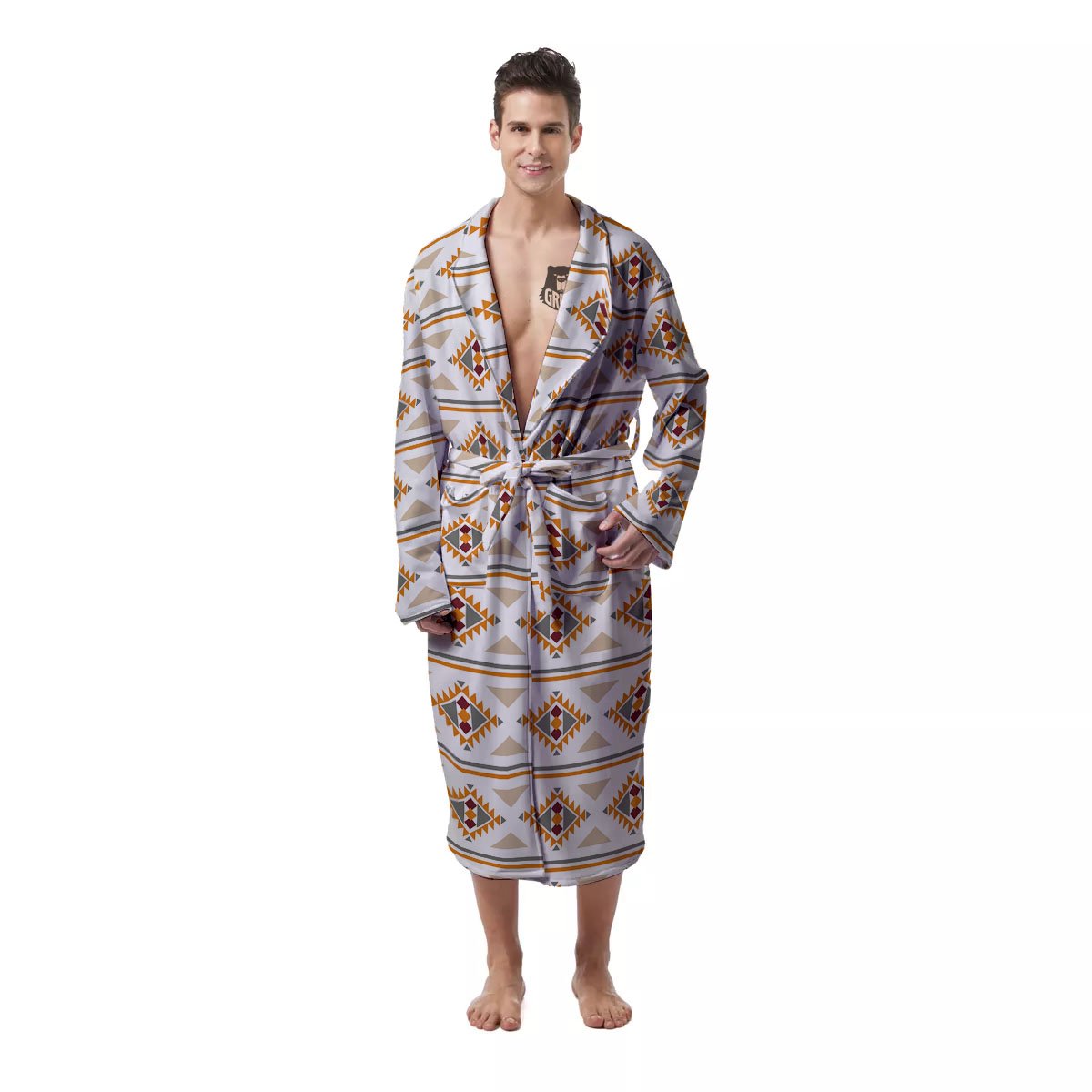 Southwestern Native Print Pattern Men's Robe-grizzshop