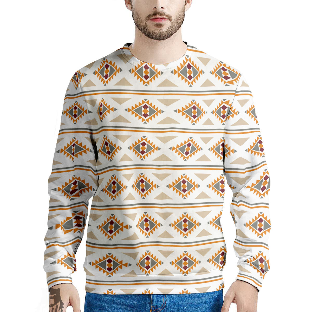 Southwestern Native Print Pattern Men's Sweatshirt-grizzshop