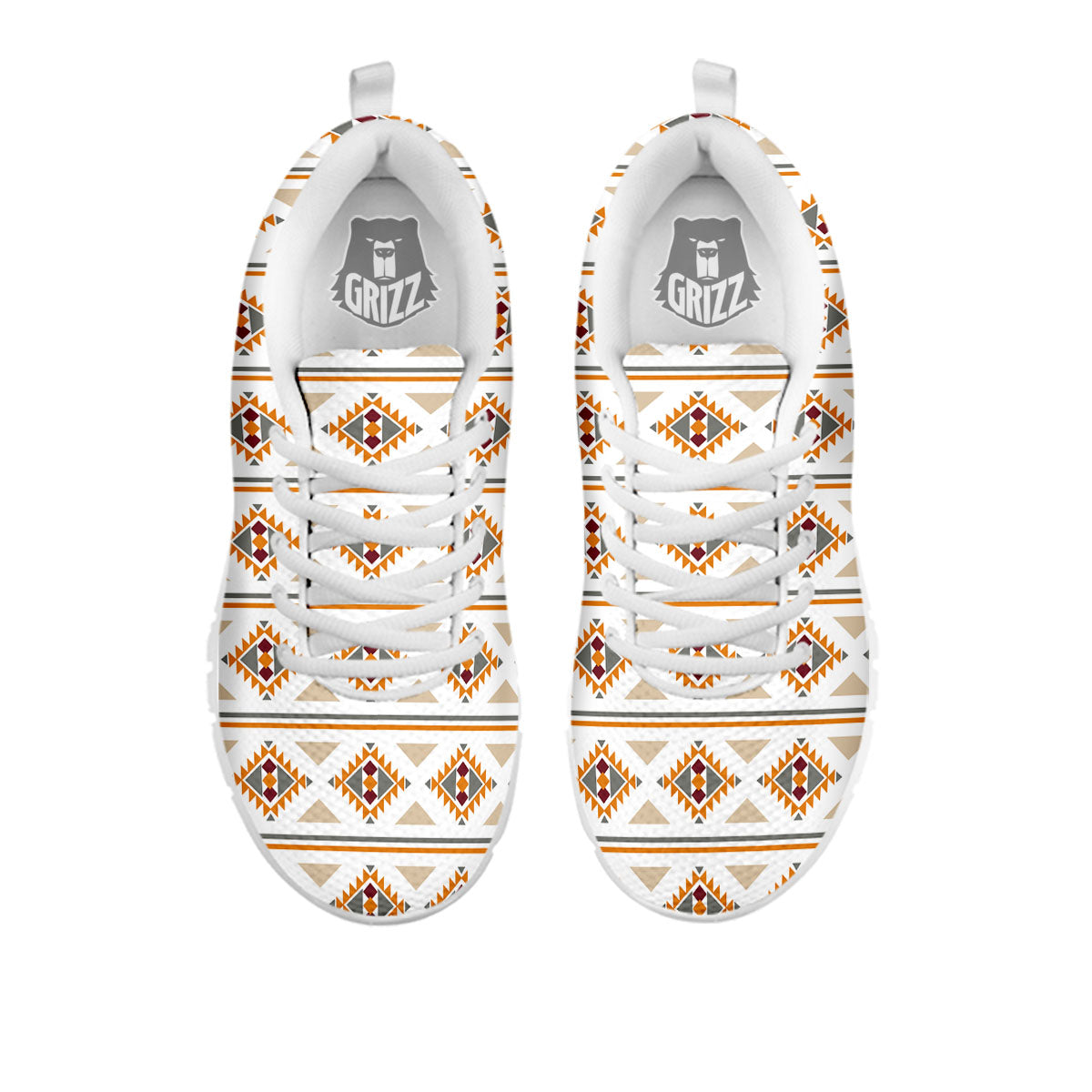 Southwestern Native Print Pattern White Sneaker-grizzshop
