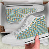 Southwestern Orange And Blue Print White High Top Shoes-grizzshop