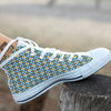 Southwestern Orange And Blue Print White High Top Shoes-grizzshop