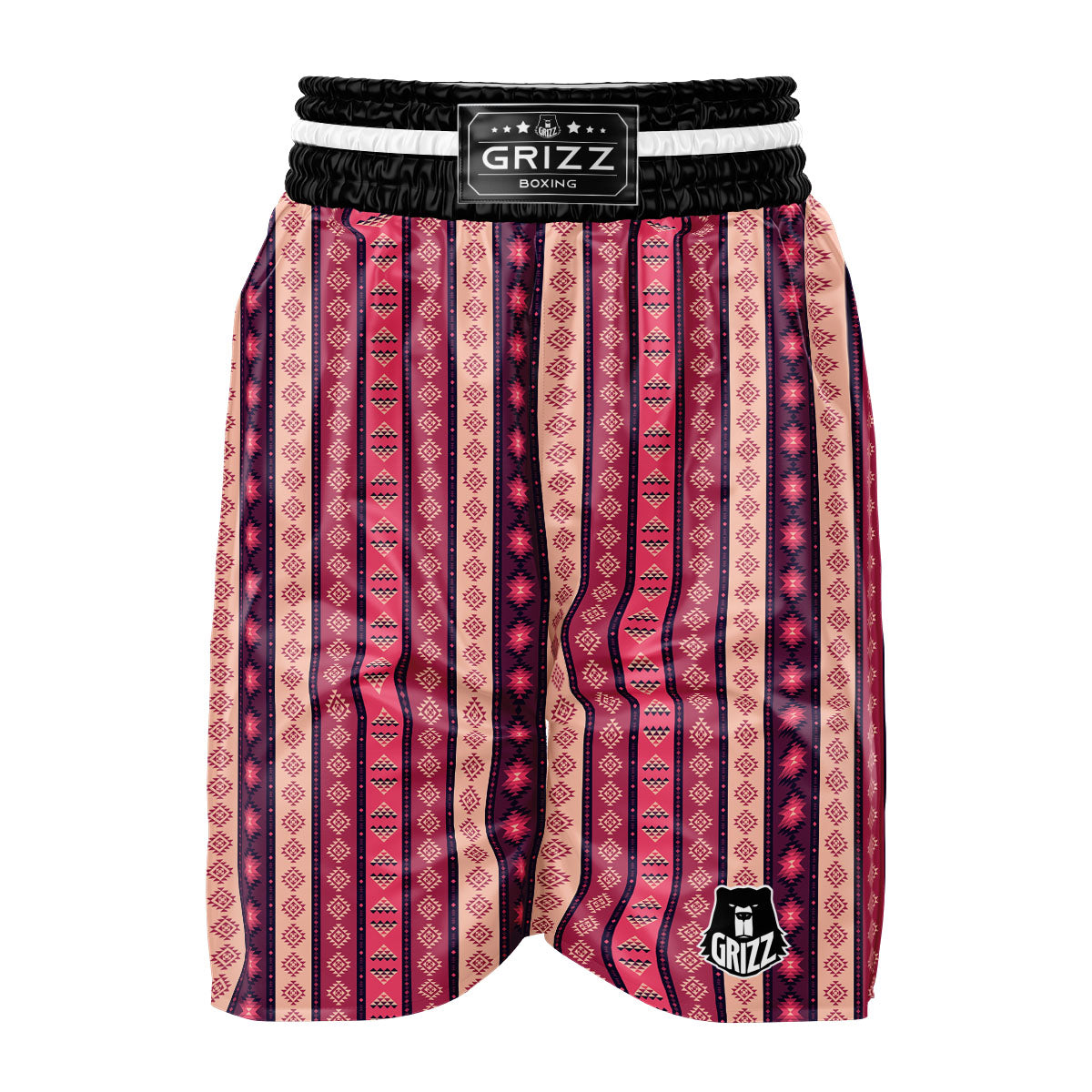 Southwestern Purple And Pink Print Pattern Boxing Shorts-grizzshop