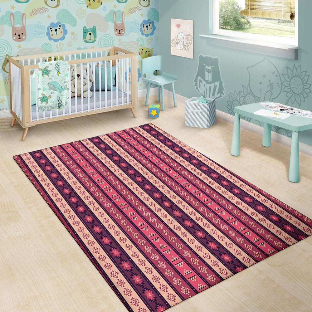 Southwestern Purple And Pink Print Pattern Floor Mat-grizzshop