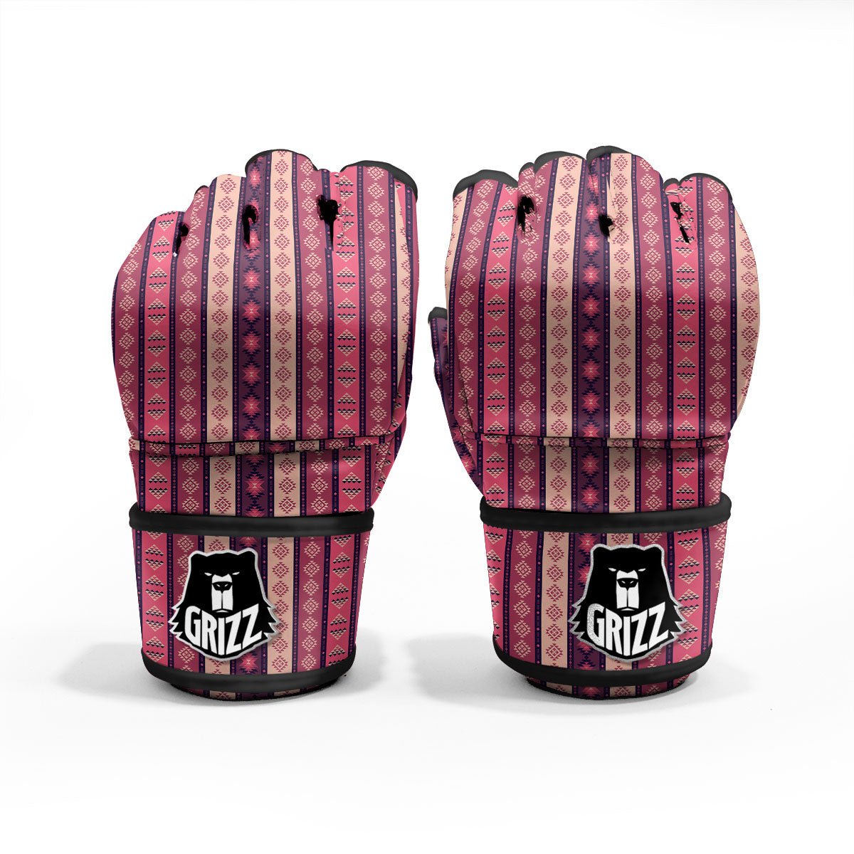 Southwestern Purple And Pink Print Pattern MMA Gloves-grizzshop