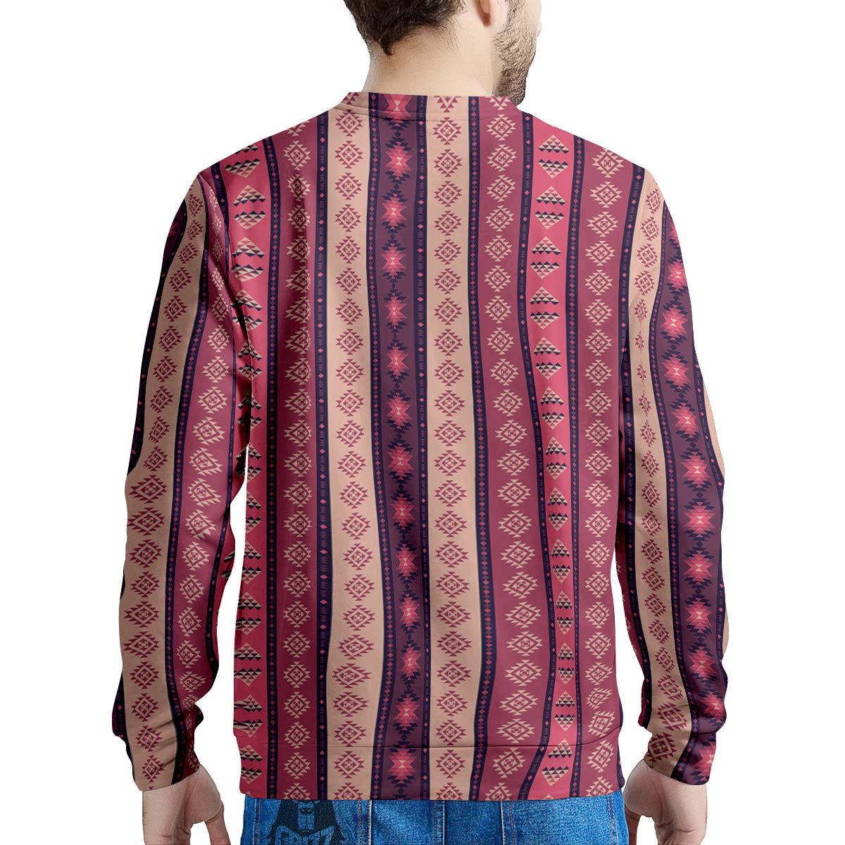Southwestern Purple And Pink Print Pattern Men's Sweatshirt-grizzshop