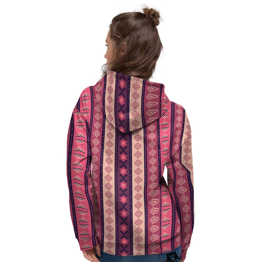 Southwestern Purple And Pink Print Pattern Women's Hoodie-grizzshop