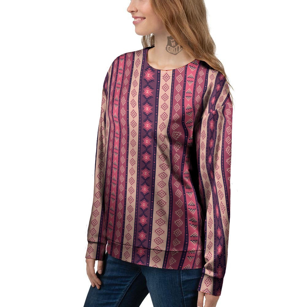 Southwestern Purple And Pink Print Pattern Women's Sweatshirt-grizzshop
