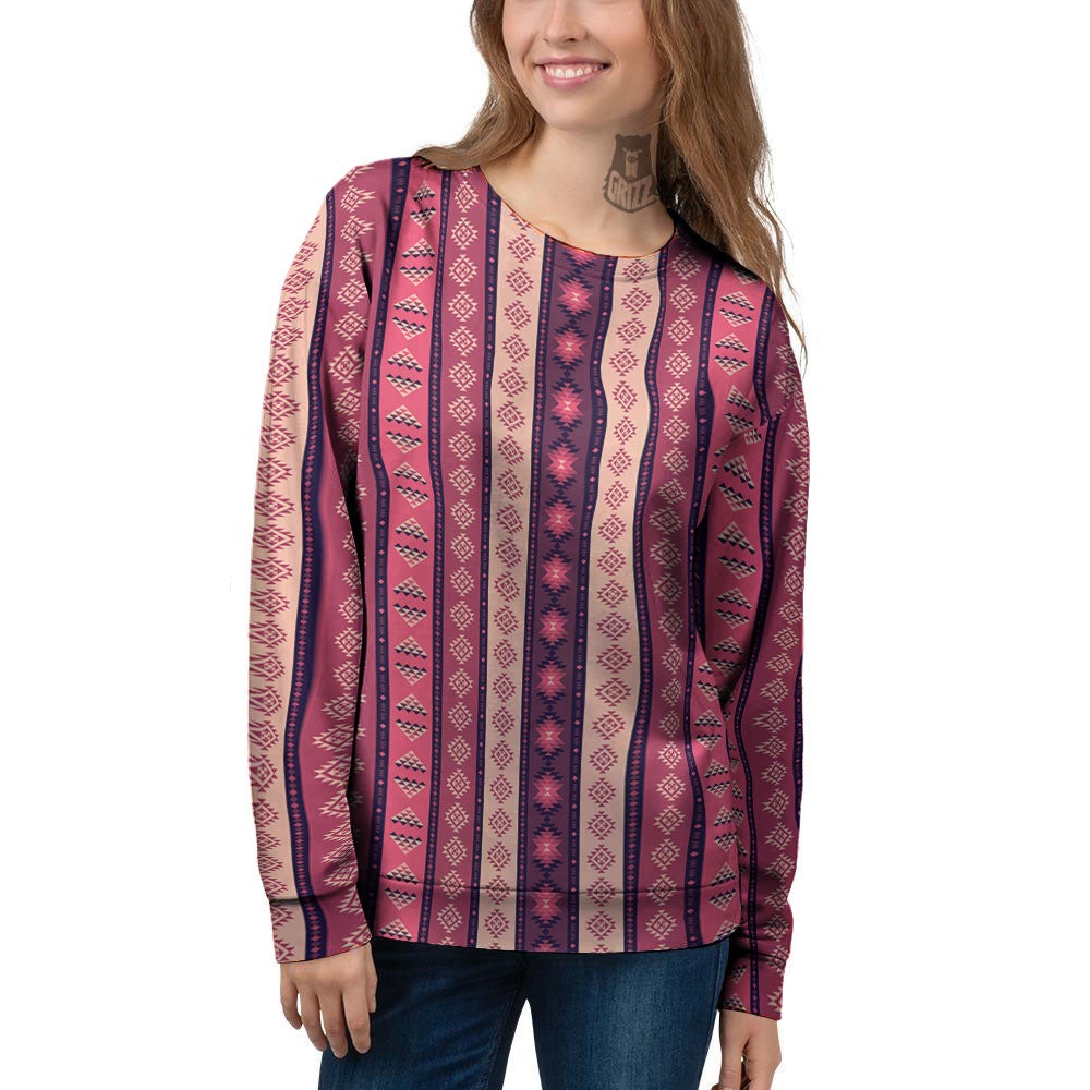 Southwestern Purple And Pink Print Pattern Women's Sweatshirt-grizzshop