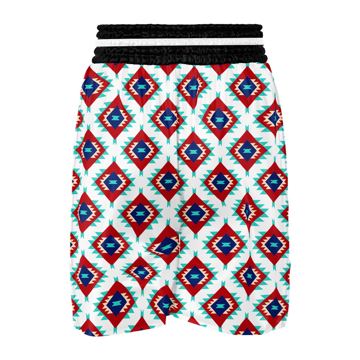 Southwestern Teal And Red Print Pattern Boxing Shorts-grizzshop