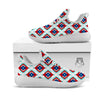 Southwestern Teal And Red Print Pattern White Athletic Shoes-grizzshop