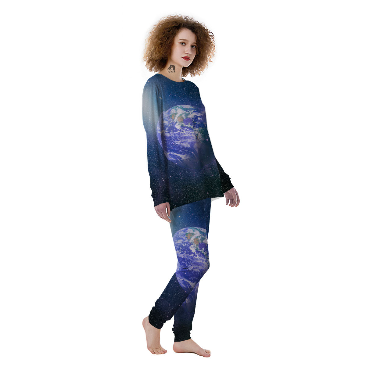 Space And Earth Print Women's Pajamas-grizzshop