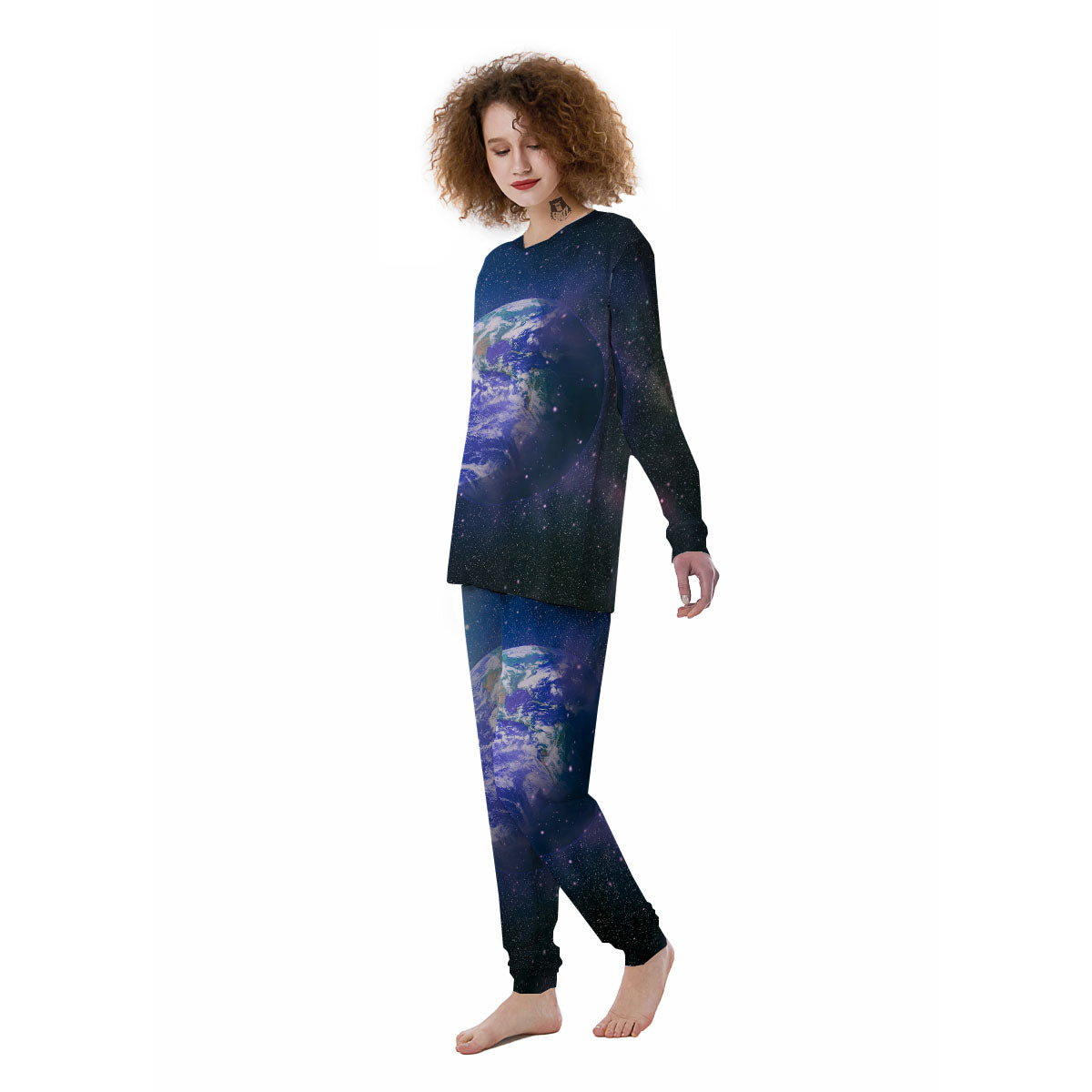 Space And Earth Print Women's Pajamas-grizzshop