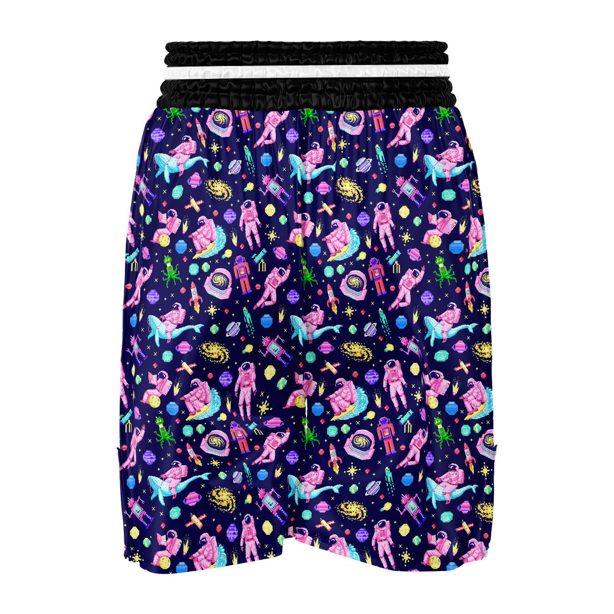 Space Astronaut 8 Bit Print Pattern Boxing Shorts-grizzshop