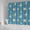 Space Astronaut Pattern Print Bathroom Shower Curtain-grizzshop