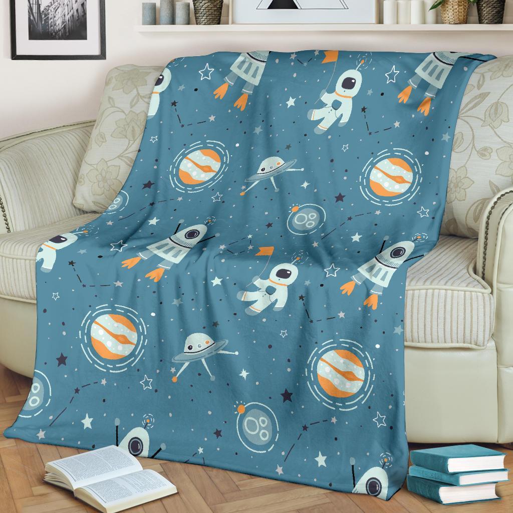 Space Astronaut Pattern Print Blanket-grizzshop