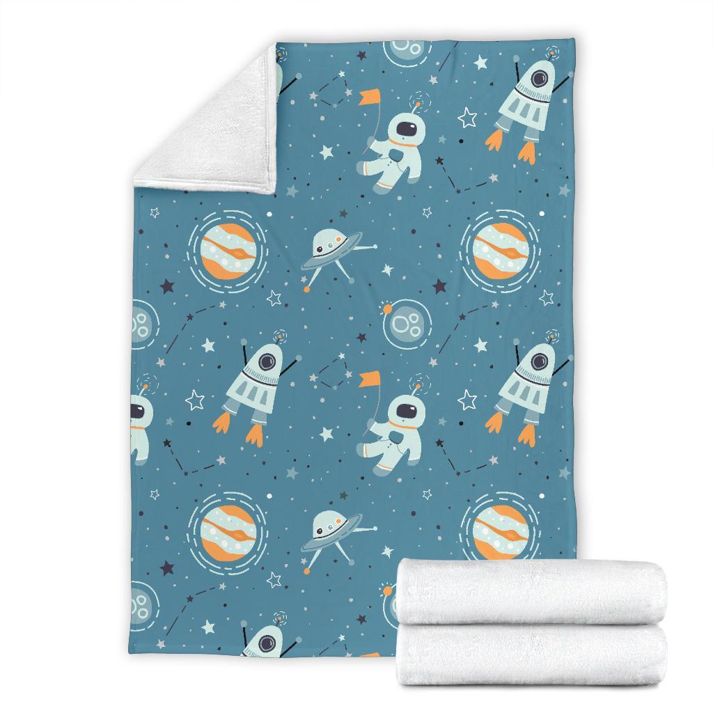 Space Astronaut Pattern Print Blanket-grizzshop