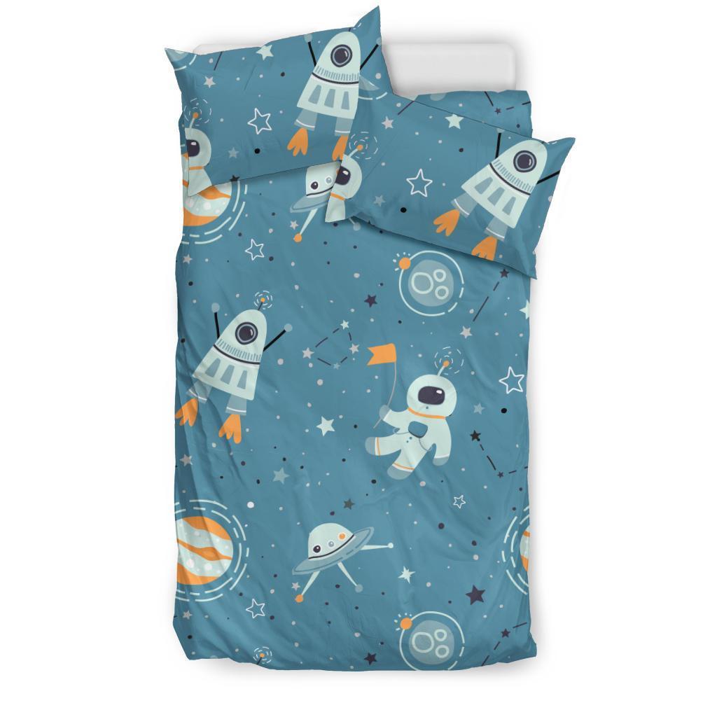 Space Astronaut Pattern Print Duvet Cover Bedding Set-grizzshop