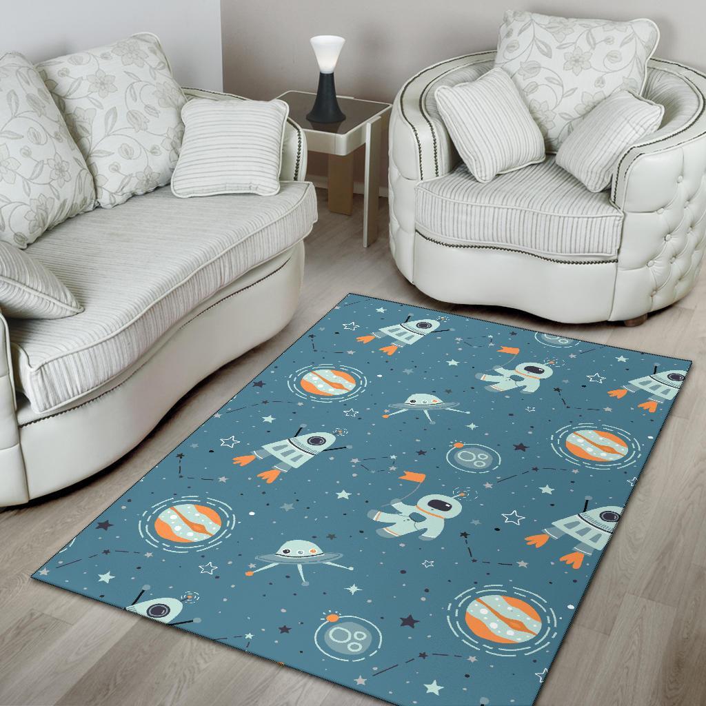 Space Astronaut Pattern Print Floor Mat-grizzshop