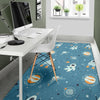 Space Astronaut Pattern Print Floor Mat-grizzshop