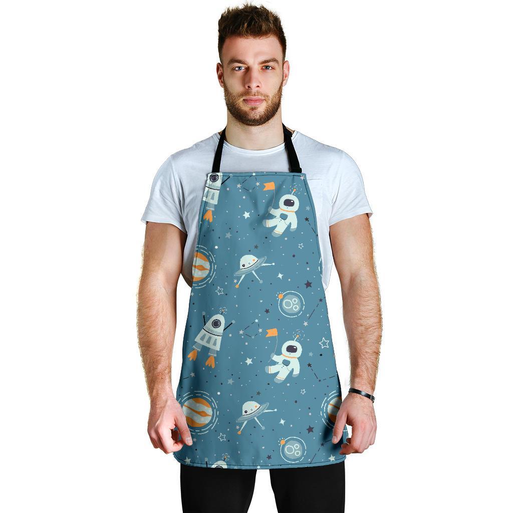 Space Astronaut Pattern Print Men's Apron-grizzshop