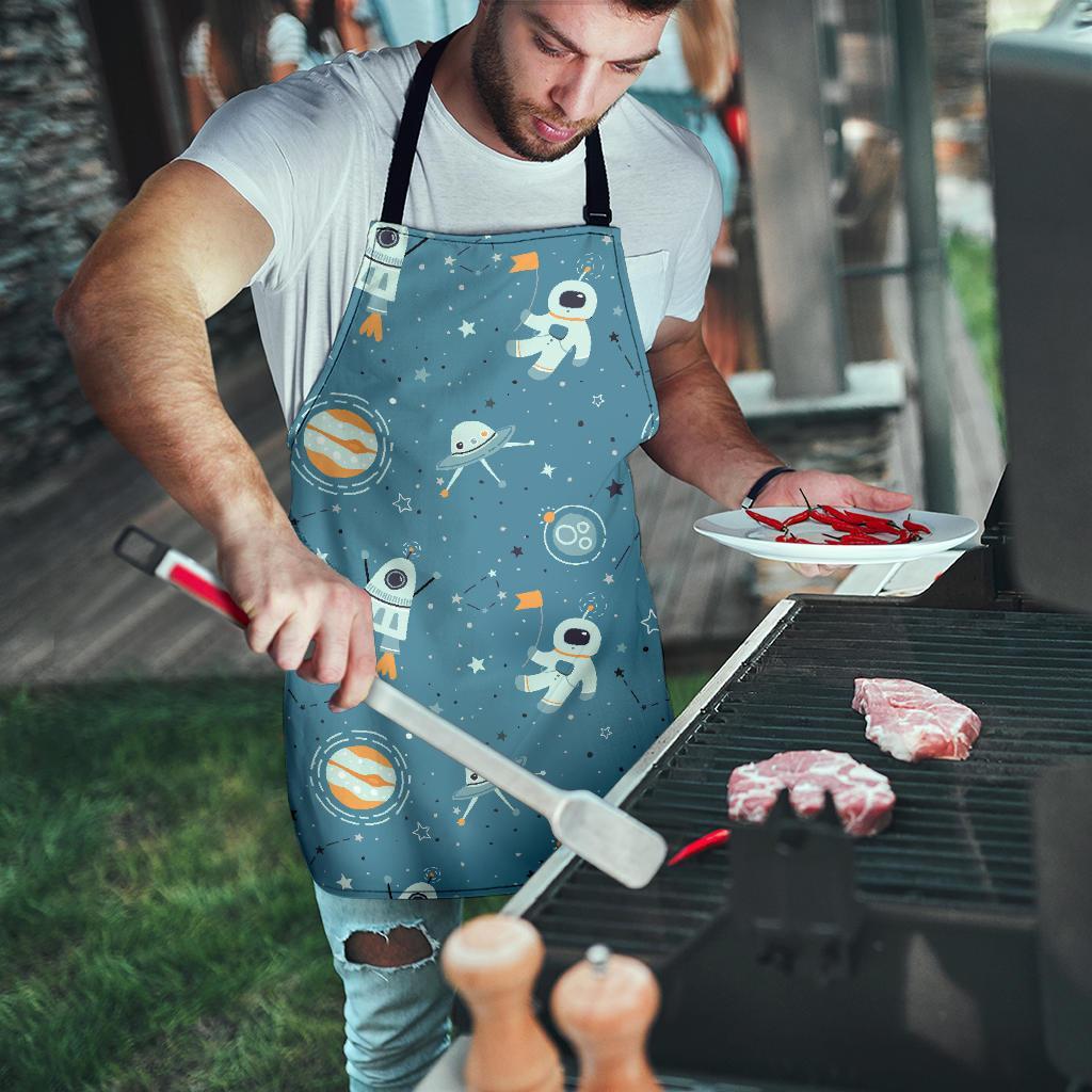 Space Astronaut Pattern Print Men's Apron-grizzshop