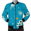 Space Astronaut Pattern Print Men's Bomber Jacket-grizzshop