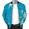 Space Astronaut Pattern Print Men's Bomber Jacket-grizzshop